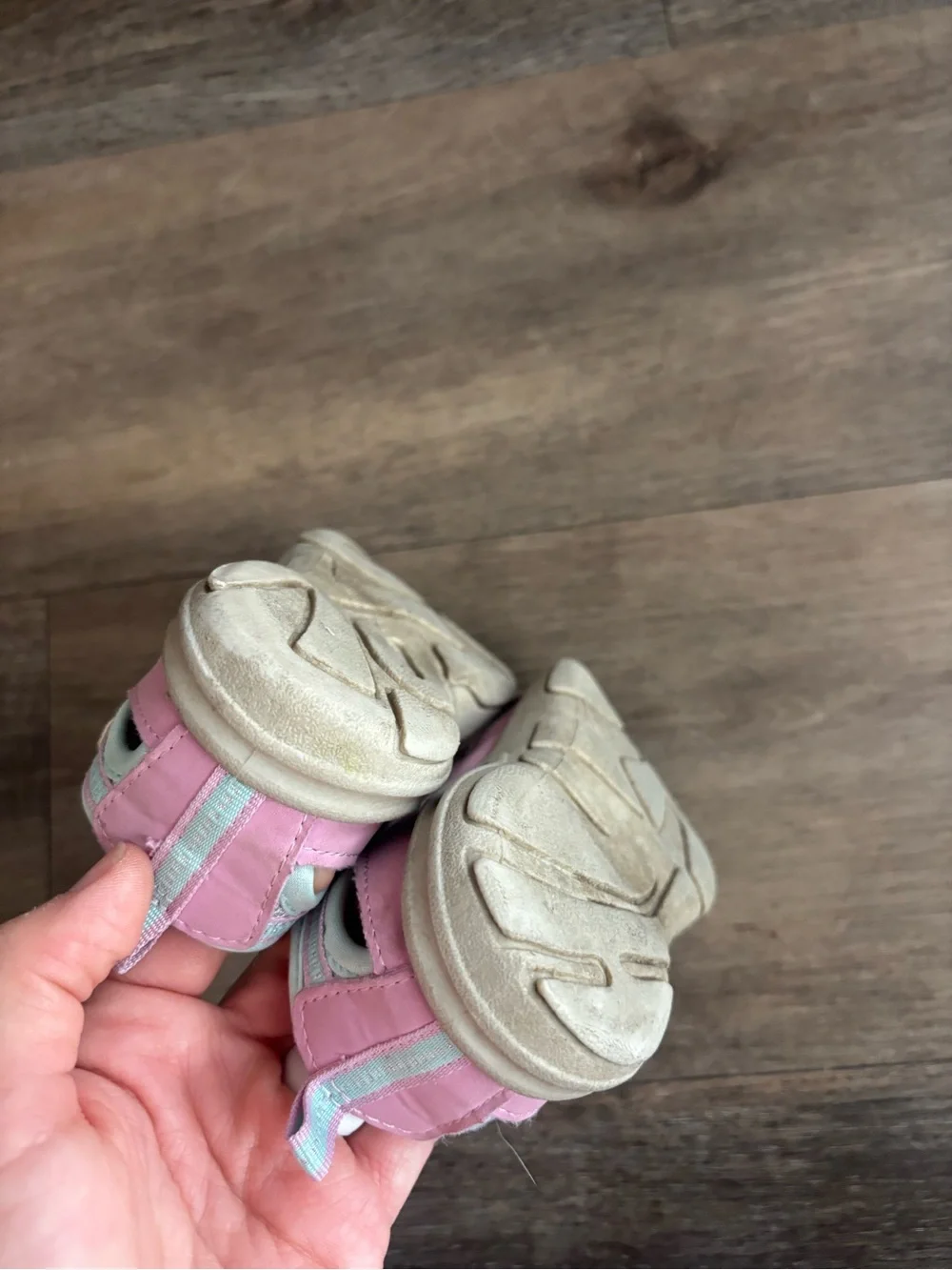 Oshkosh Girls Pink Sandals with Iridescent Straps Closed-Toe Sandals